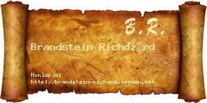 Brandstein Richárd névjegykártya